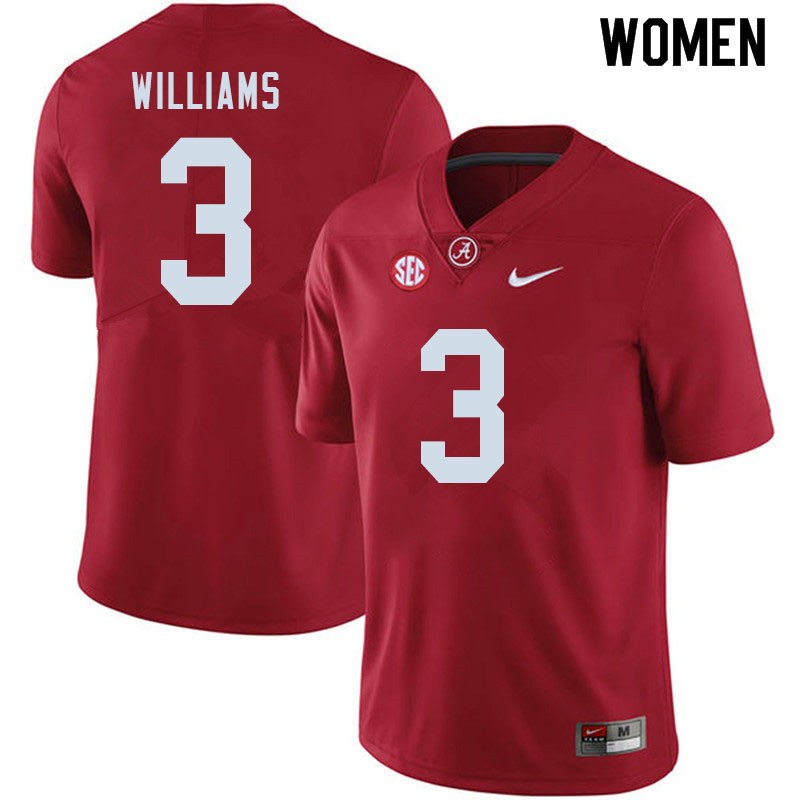 Alabama Crimson Tide Women's Xavier Williams #3 Crimson NCAA Nike Authentic Stitched 2020 College Football Jersey KC16Y21DX